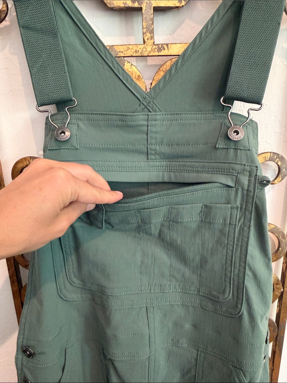 Women's Duluth Green Utility Overalls - Picture 5 of 6